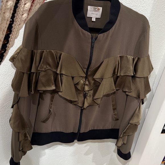 Cinq a Sept Leia Jacket - ruffle bomber jacket - M - Picture 3 of 7
